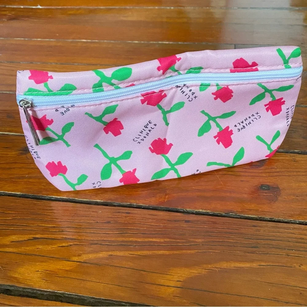 🧩 3/$20 Clinique Cosmetic Bag Rose NWT